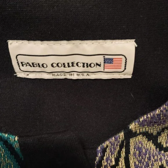 Vintage Pablo Collection Crew Neck Buttoned Sweater Women 14 Green - Picture 7 of 8